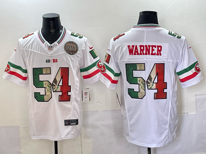 Men 2025 Nike San Francisco 49ers #54 Warner white Mexico Limited NFL Jersey 005